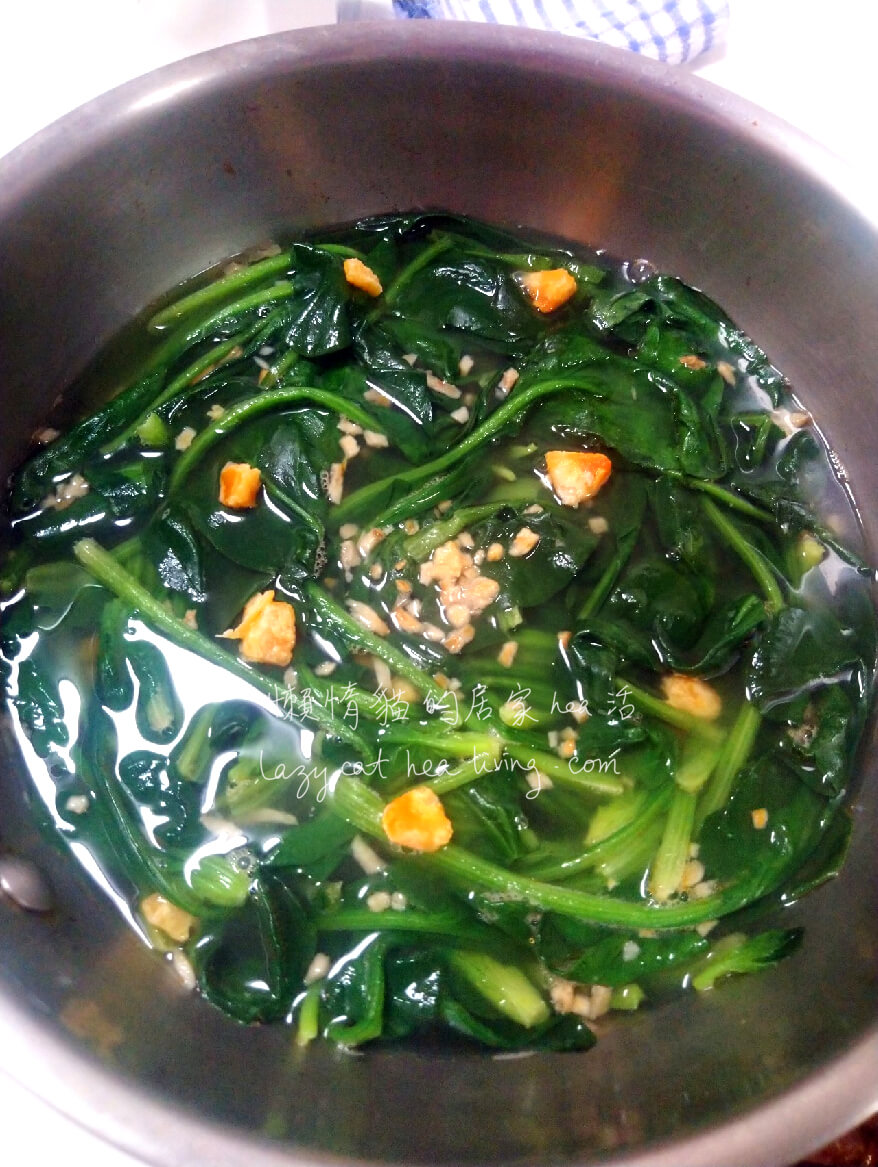 金蒜金蛋浸菠菜