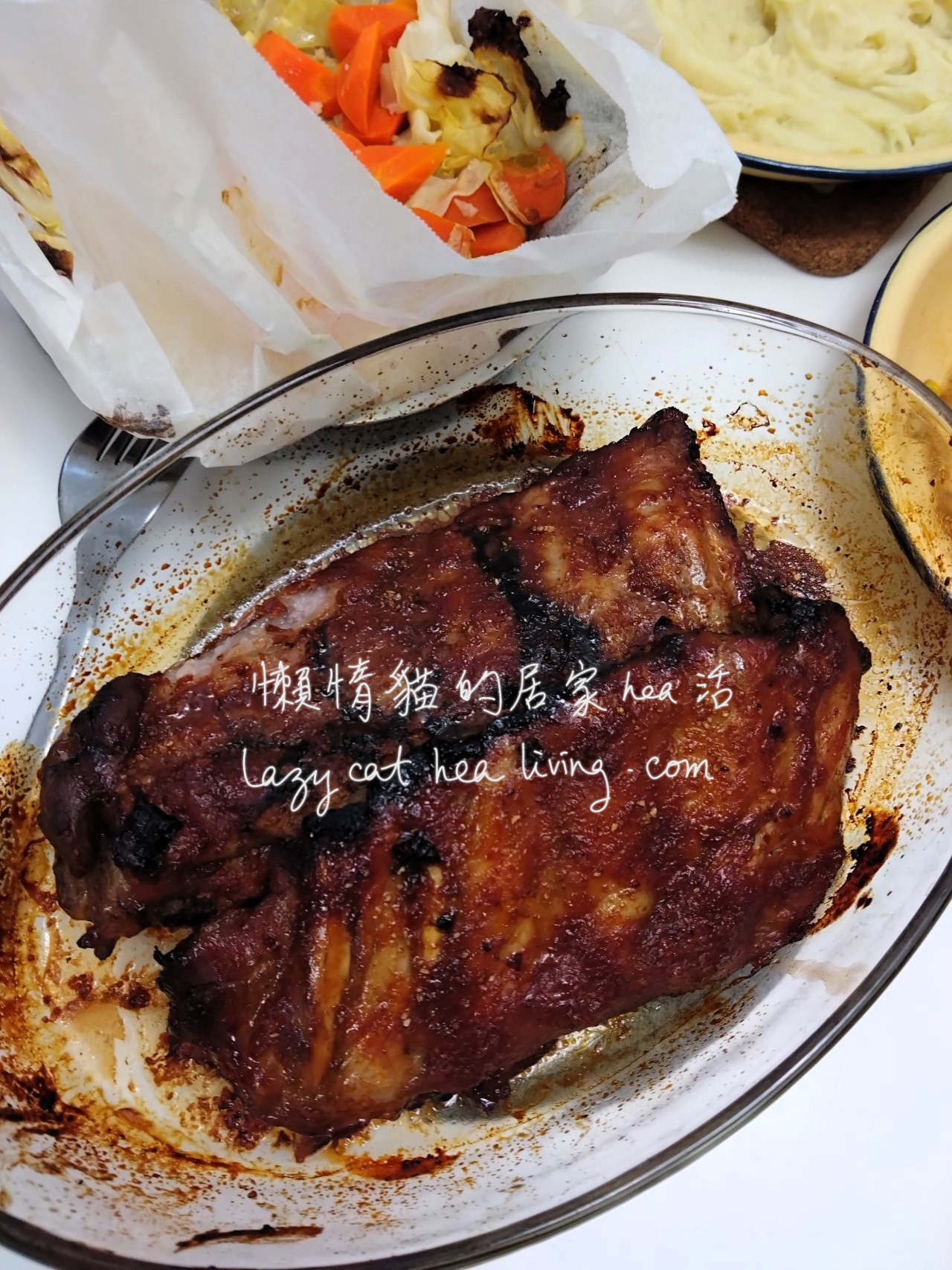 美式烤豬肋骨/ 美式燒排骨/ BBQ豬肋骨 (懶到爆炸的做法及食譜)
