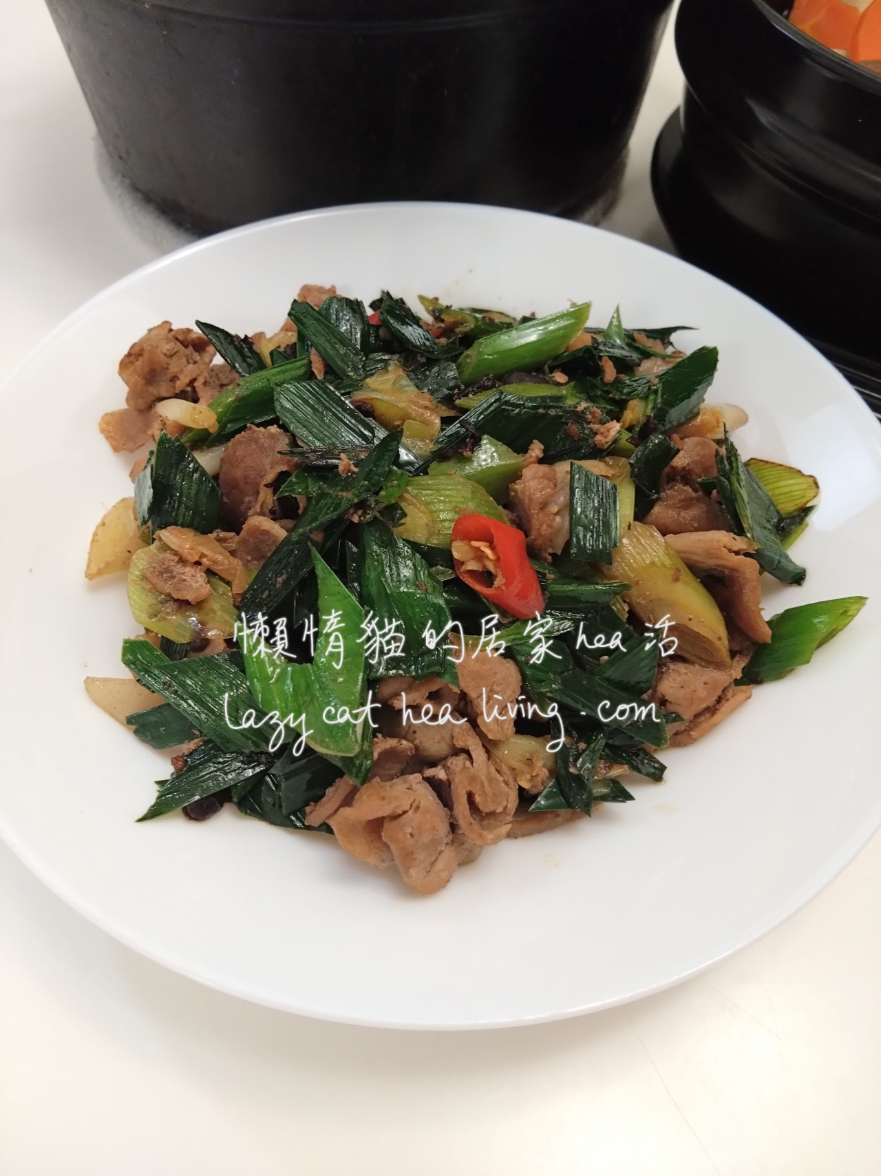 豆豉蒜苗炒豬肉