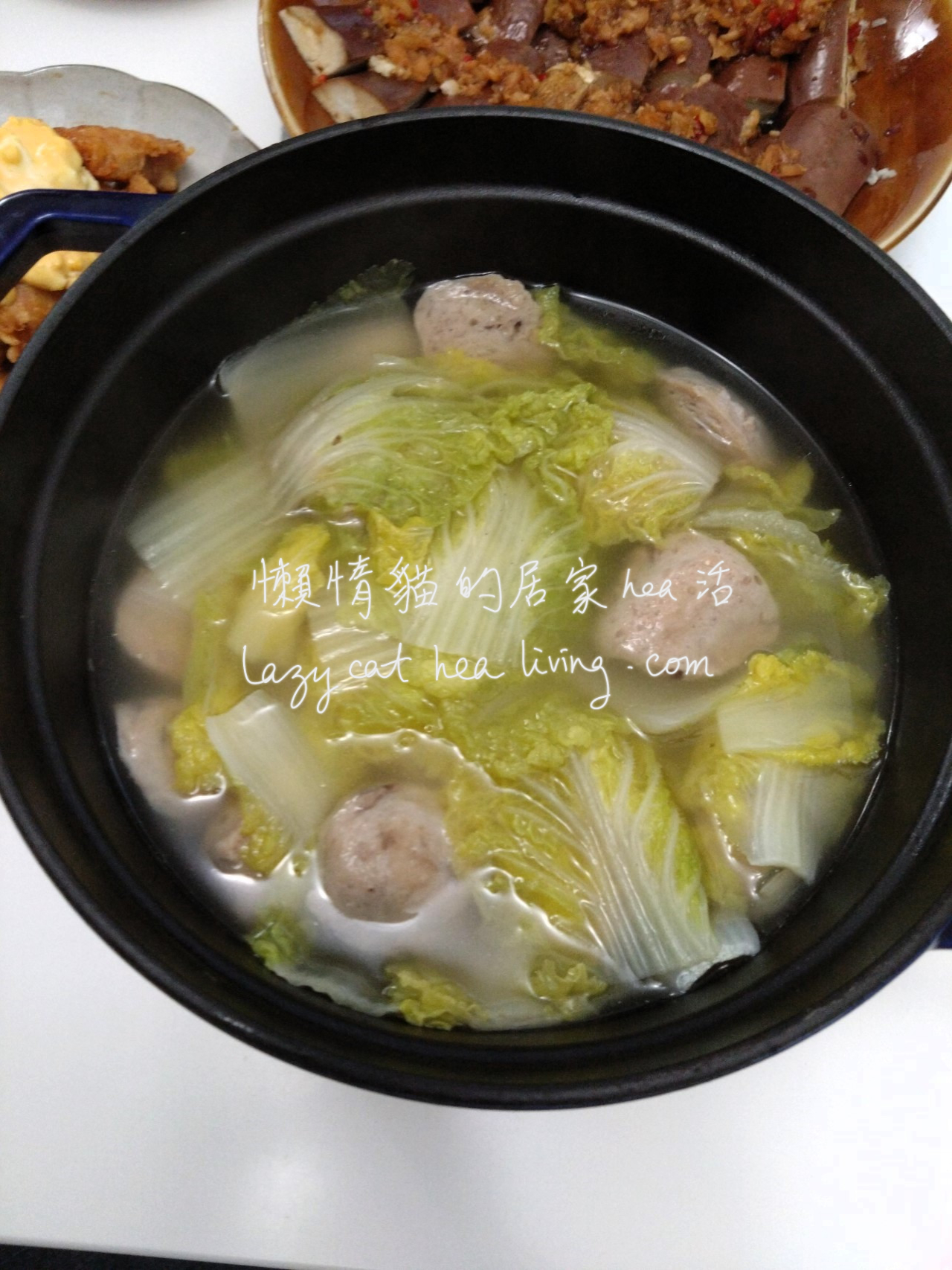 娃娃菜貢丸湯 (手殘都會做的快手滾湯) - 懶惰貓的居家hea活